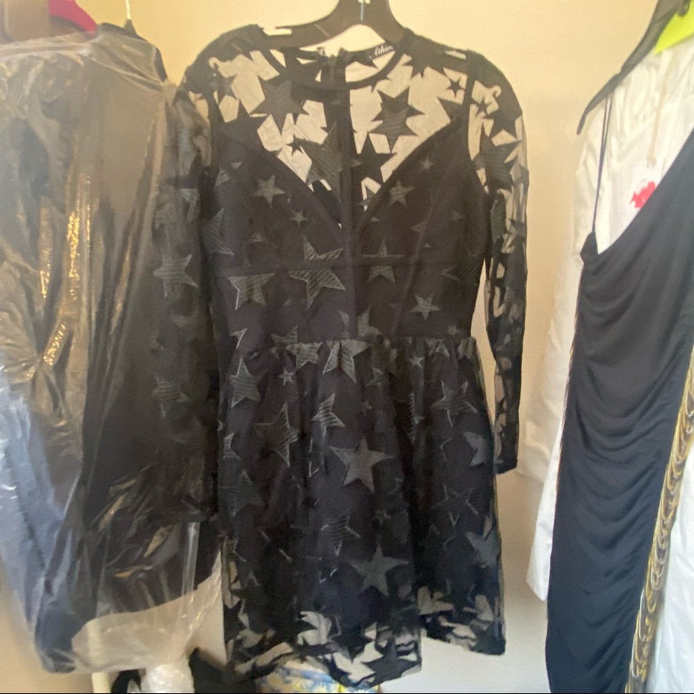 Black Mesh Star Dress